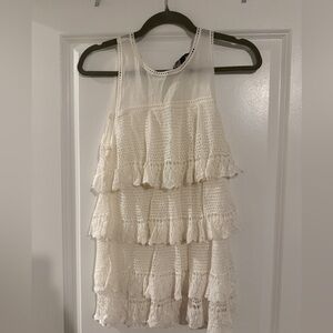 White House Black Market Ivory Crochet Dress